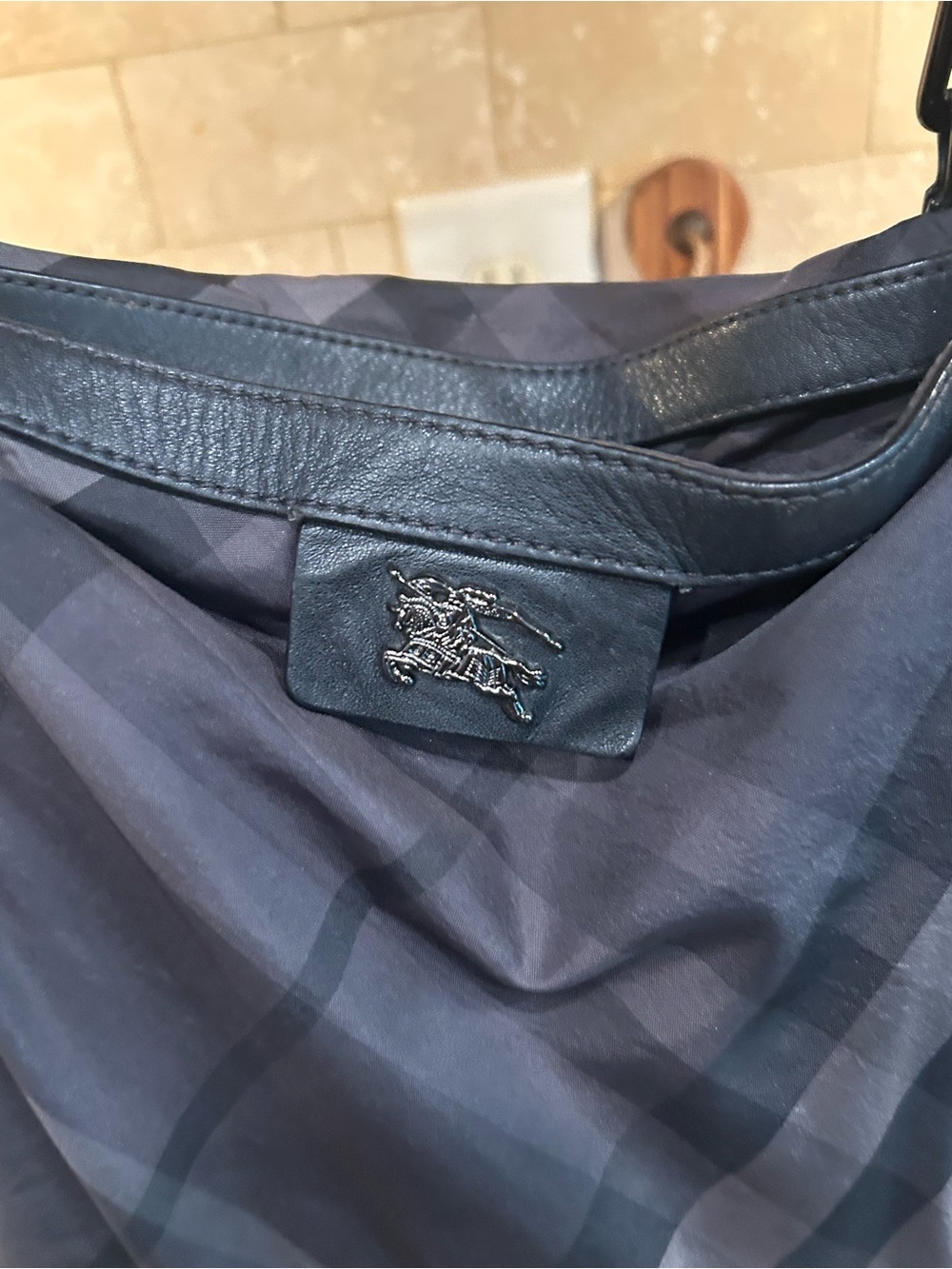 BURBERRY Black/Gray Supernova Check Nylon Buckleigh Tote Bag - Picture 5 of 10